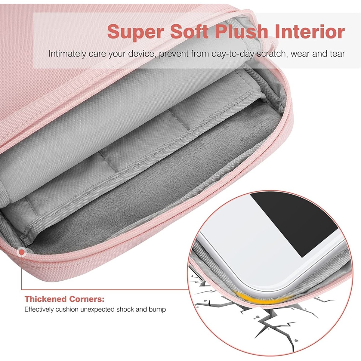 ProElite Tablet sleeve Bag 9-11inch for iPad 10.2/10.9/Pro 11/Samsung/Lenovo/Galaxy Tab A9 Plus/S8/S9/Realme Pad/Honor Pad/Oppo//Xiaomi Mi pad 7/Redmi Pad,Oneplus Pad, Handle with Shoulder strap, Grey