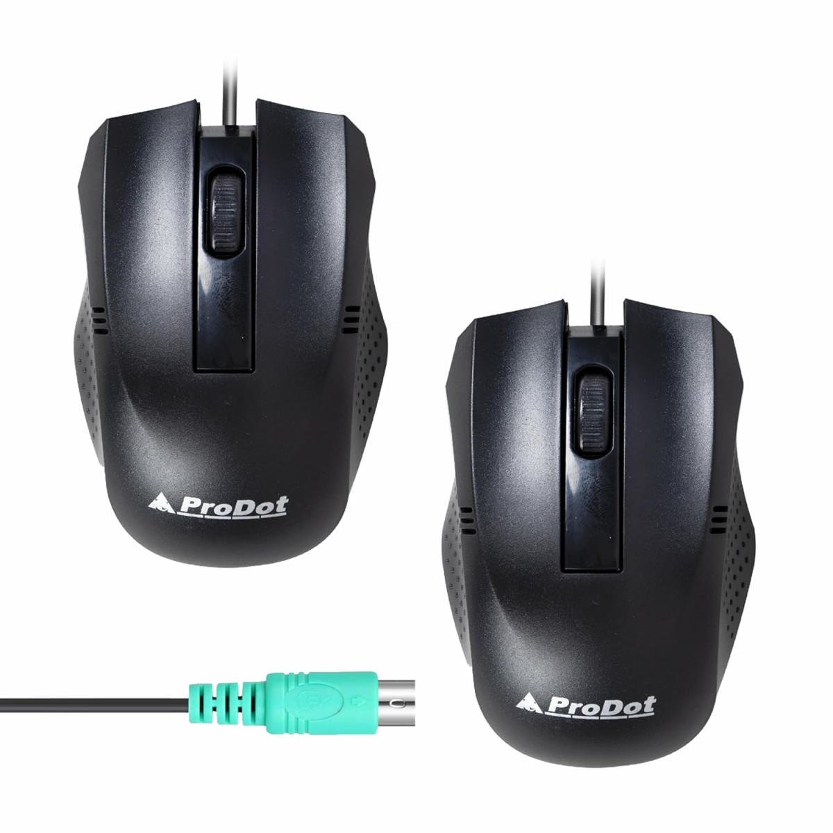 Prodot PS2 Plug & Play Ergonomic Wired Mouse I High Resolution 1000 DPI Optical Sensor I 5M Key Press Life & Clickable Scroll Wheel I 1 Year Warranty I Works with Windows, iOS, Linux (2 PC)