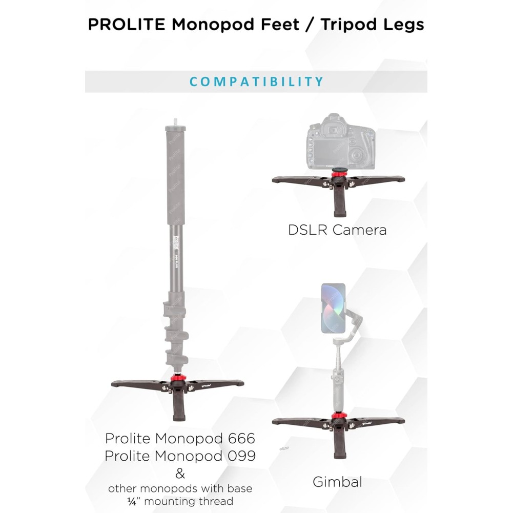 Prolite Professional Heavy Duty Monopod with Dual Mount Thread Adapter (1/4Inch and 3/8Inch) | Italian Flip Locks | Rubber Grip | Upto 5Kg Payload, Black