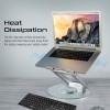 Promate Aluminum Laptop Stand for Desk, Sleek & Convenient Laptop Holder, Heat Dissipation, Lightweight, Multi-Angle Adjustable Height and Anti-Slip Grip for Laptop, Tablet & Notebook - Deskmate-6