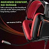 Promate Gaming Headphone, Professional Over-Ear USB Gaming Surround Sound Wired Headset with Haptic Vibration Karma (RED)