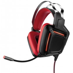 Promate Gaming Headphone, Professional Over-Ear USB Gaming Surround Sound Wired Headset with Haptic Vibration Karma (RED)
