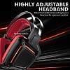 Promate Gaming Headphone, Professional Over-Ear USB Gaming Surround Sound Wired Headset with Haptic Vibration Karma (RED)