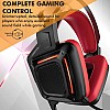 Promate Gaming Headphone, Professional Over-Ear USB Gaming Surround Sound Wired Headset with Haptic Vibration Karma (RED)