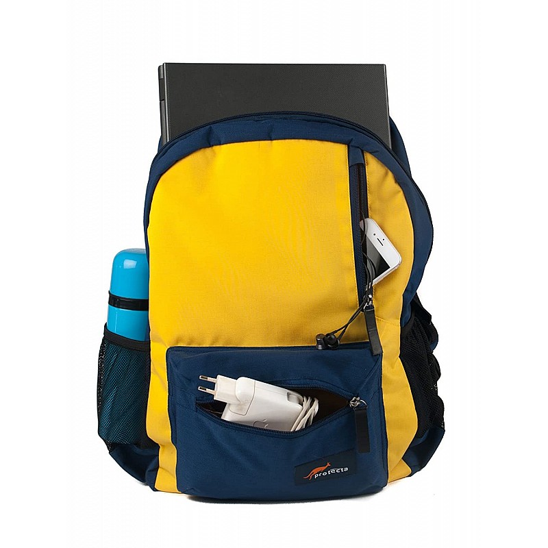 Protecta Panache Laptop Backpack for Laptops with Screen Size Up to 15.6 Inch. (Navy & Yellow)