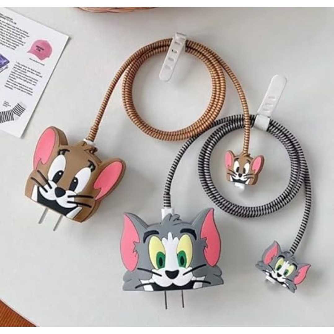 Protective Charger Case for iPhone 18W 20W iPhone 15 14 13 12 11 Pro Max Charging Cable Charger Protective Cover Data Cable Protective Sleeve -Grey Tom