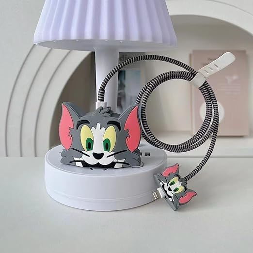 Protective Charger Case for iPhone 18W 20W iPhone 15 14 13 12 11 Pro Max Charging Cable Charger Protective Cover Data Cable Protective Sleeve -Grey Tom