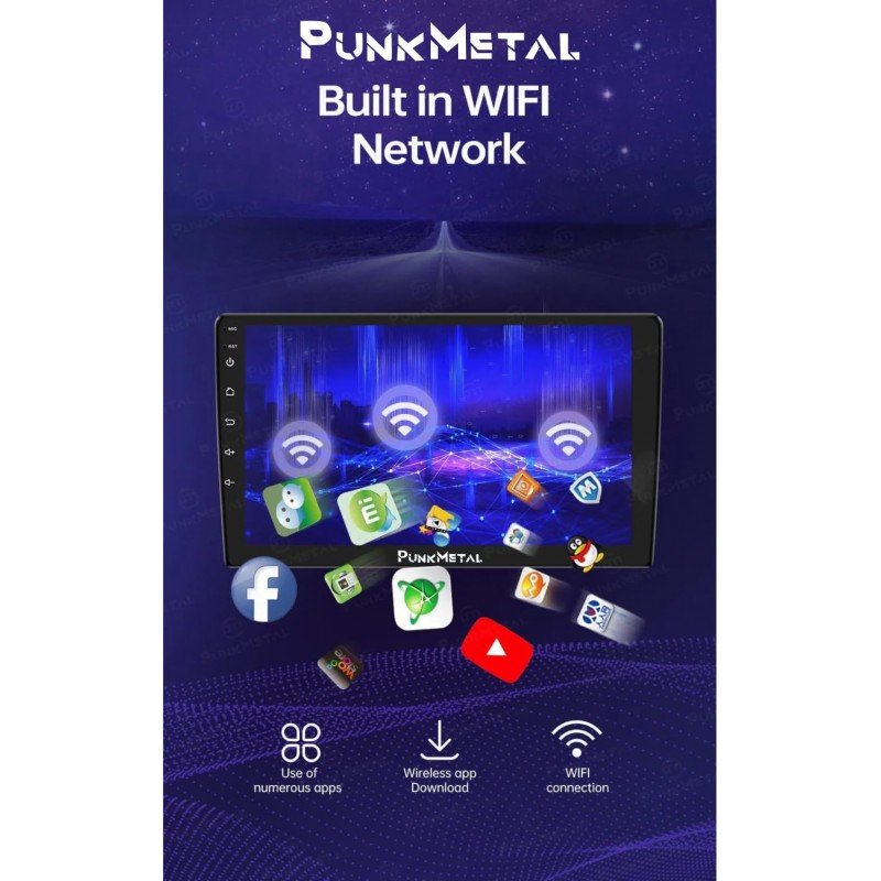 PunkMetal (2GB/32GB) Android 2Din 9'' Inch Car Stereo (Double Din) PunkMetal (2GB/32GB) Android 2Din 9'' Inch Car Stereo (Double Din)