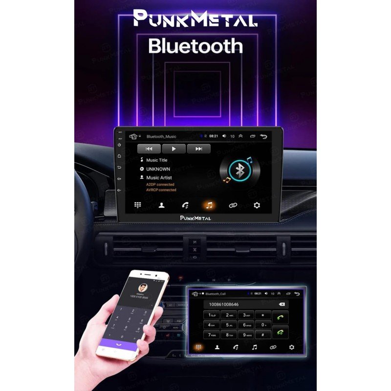 PunkMetal (2GB/32GB) Android 2Din 9'' Inch Car Stereo (Double Din) PunkMetal (2GB/32GB) Android 2Din 9'' Inch Car Stereo (Double Din)