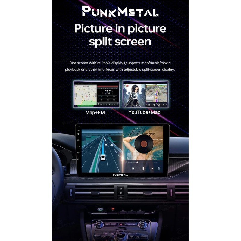 PunkMetal (2GB/32GB) Android 2Din 9'' Inch Car Stereo (Double Din) PunkMetal (2GB/32GB) Android 2Din 9'' Inch Car Stereo (Double Din)