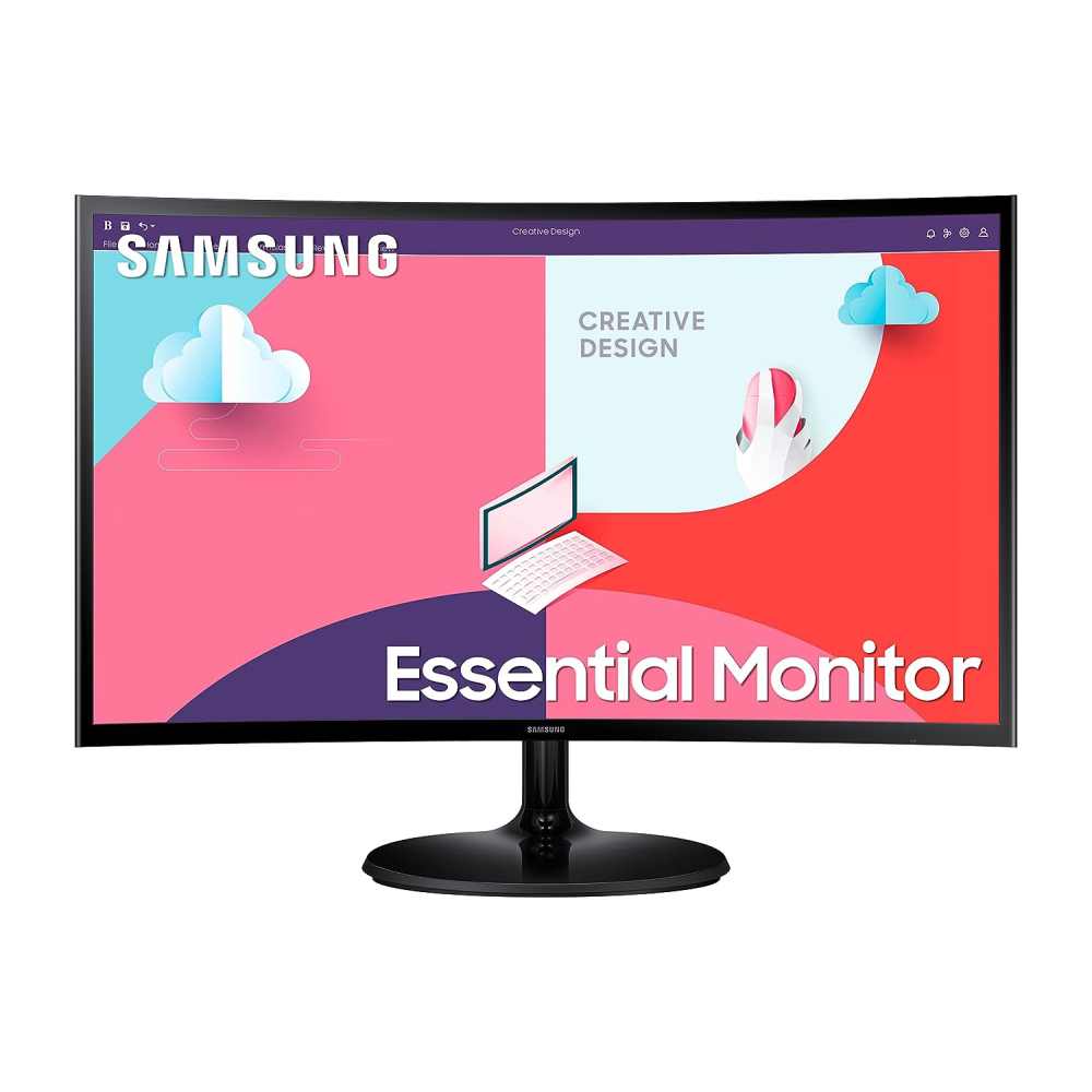Samsung 27 inch (68.5 cm) Curved LED Backlit Computer Monitor - Full HD, VA Panel with VGA, HDMI, Audio Ports - LC27F390FHWXXL (Black)