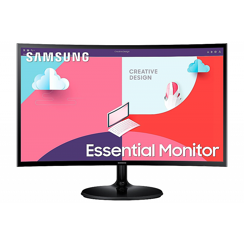 Samsung 27 inch (68.5 cm) Curved LED Backlit Computer Monitor - Full HD, VA Panel with VGA, HDMI, Audio Ports - LC27F390FHWXXL (Black)