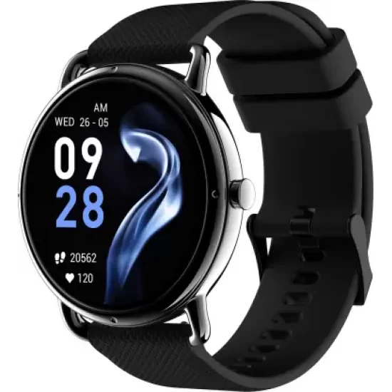 Noise Fit Buzz with 1.32inch HD Round Screen (Black Strap, Regular)