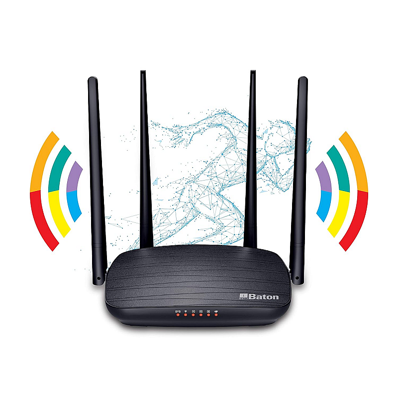 iBall Baton iB-WRD12EN 1200M Smart Dual Band Wireless AC Router Black