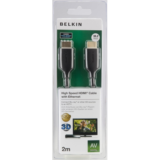 Belkin High Speed HDMI Cable 3D 4K 1080p Audio Return for Television (2 Meters Black) pack of 3 Belkin High Speed HDMI Cable 3D 4K 1080p Audio Return for Television (2 Meters Black) pack of 3