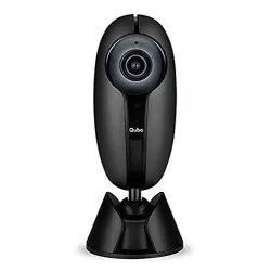 QUBO Smart Home Security WiFi Camera 1080p Full HD 2MP Camera Works with Alexa-Google Designed and Made in India Black