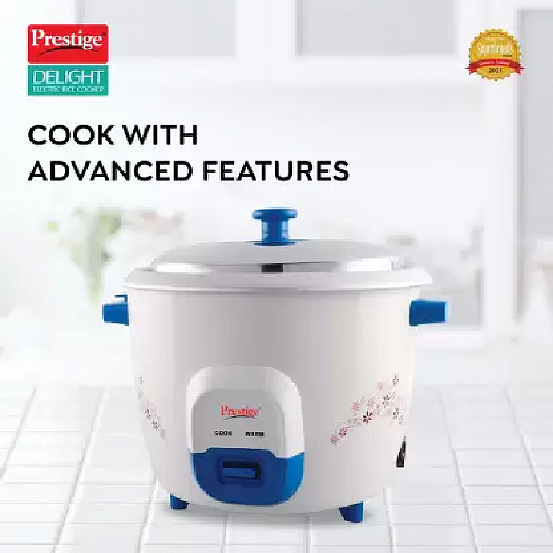 Prestige Atlas Delight Electric Rice Cooker  (1 L, Blue)