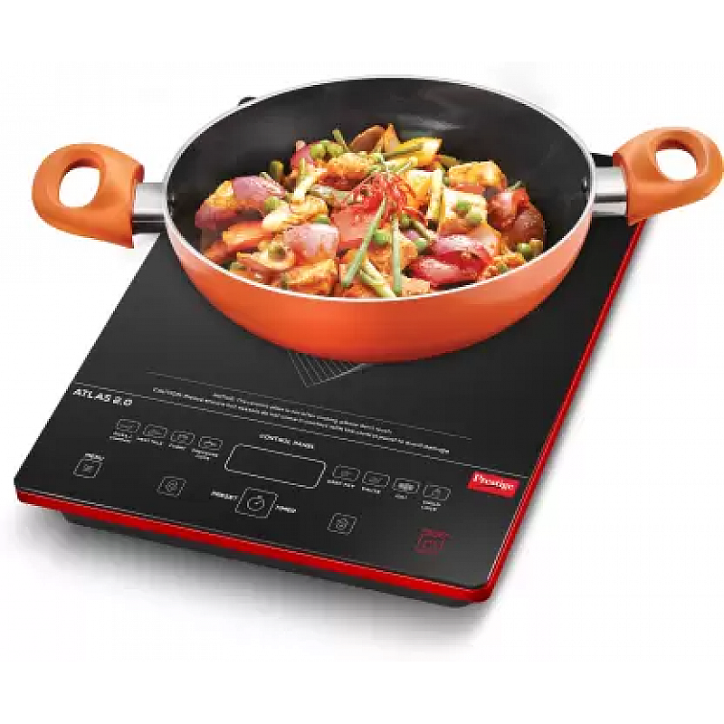 Prestige Atlas 2.0 Induction Cooktop (Black, Red, Touch Panel)