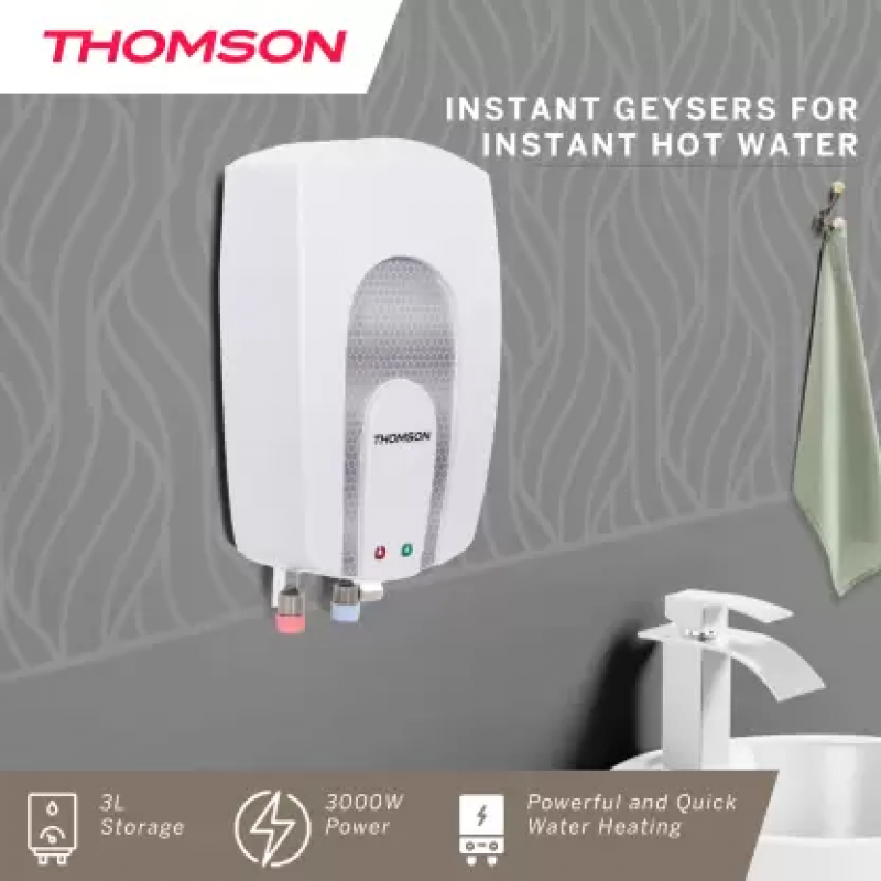 Thomson 3 L Instant Water Geyser (Rapido, White)