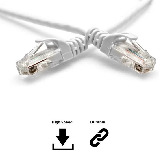 Quantum RJ45 Ethernet Patch Cable/LAN Router Cable with Heavy Duty Gold Plated Connectors Supports Hi-Speed Gigabit Upto 1000Mbps
