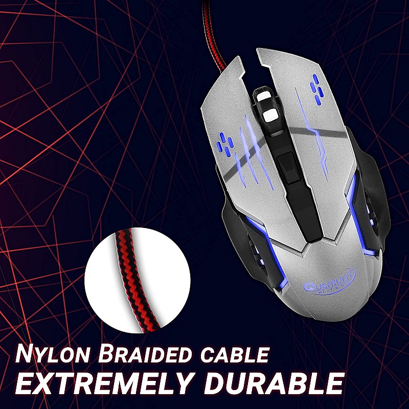 Quantum Snype 2.0 USB Wired Gaming Mouse with 1200/1600/2400/3200 Switchable DPI, 6 Programmable Keys