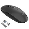 Quantum Wireless Keyboard and Mouse Combo, Battery (Cells Included), Nano Receiver, Silent Keys 