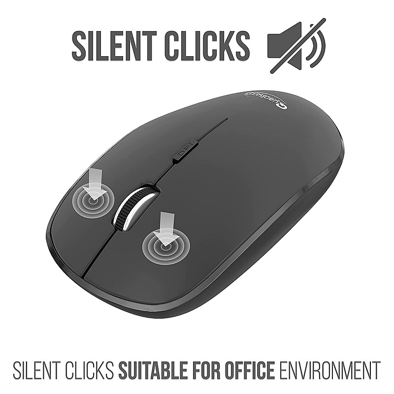 Quantum Wireless Keyboard and Mouse Combo, Battery (Cells Included), Nano Receiver, Silent Keys 