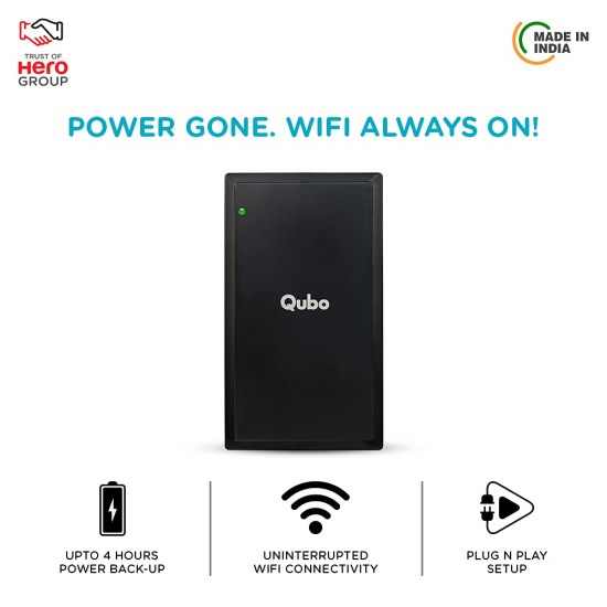 Qubo Mini UPS Plus from Hero Group | Uninterrupted Power Backup for WiFi Routers (Black)