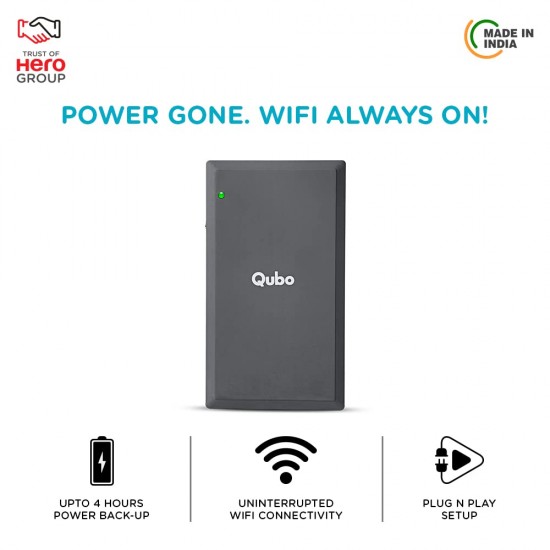 Qubo Mini UPS Plus from Hero Group | Uninterrupted Power Backup for WiFi Routers (Black)