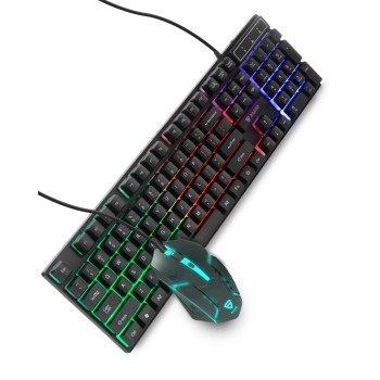 RAEGR RapidGear X30 Wired Gaming Keyboard and Mouse Combo 1200 DPI, LED Rainbow Backlit, Floating Keycaps with Breathing Lights Effect, Plug & Play | Compatible with PC/Laptop/Mac - Black RG10471 RAEGR RapidGear X30 Wired Gaming Keyboard and Mouse Combo 1200 DPI, LED Rainbow Backlit, Floating Keycaps with Breathing Lights Effect, Plug & Play | Compatible with PC/Laptop/Mac - Black RG10471