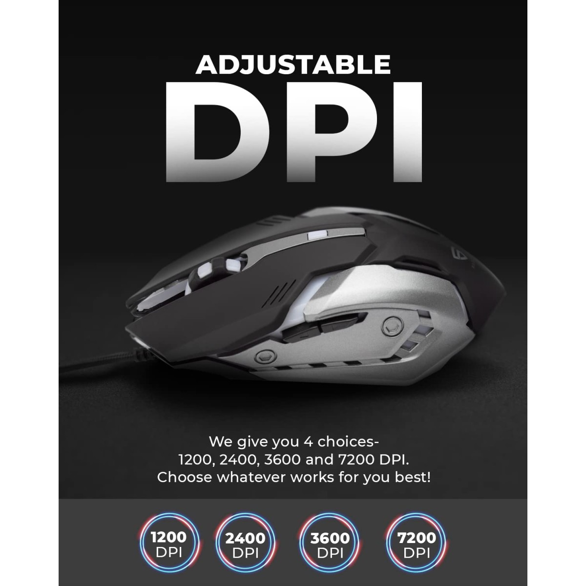 RAEGR RapidGear X70 USB Gaming Keyboard and Mouse Combo | Made of Aluminium Body | 4 Choices of Adjustable DPI, 3 Rainbow Lighting Modes, Instant Media Access, Gaming Mouse for PC/Laptop/Mac-RG10359