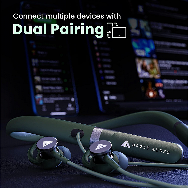 Boult Audio Curve ANC Wireless in Ear Wireless Earphones with 25dB Active Noise Cancellation, ENC Mic, 30H Playtime, (Green)