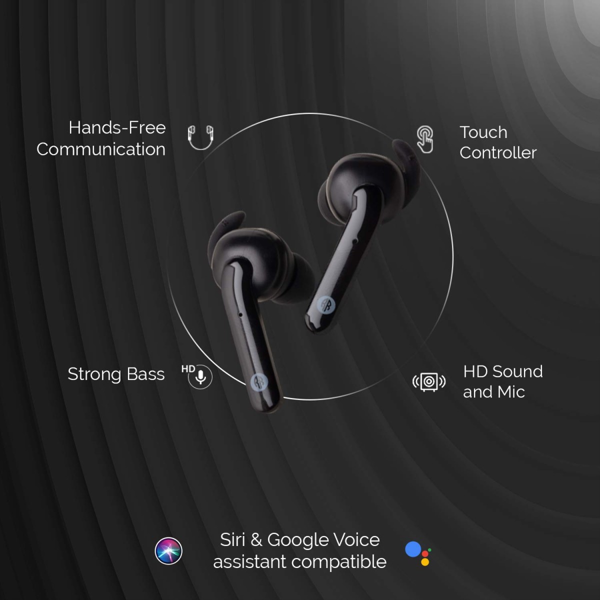 RAPZ-X3 Binatone True Wireless Bluetooth Version V5.0 Headset In Ear Earphone with Mic