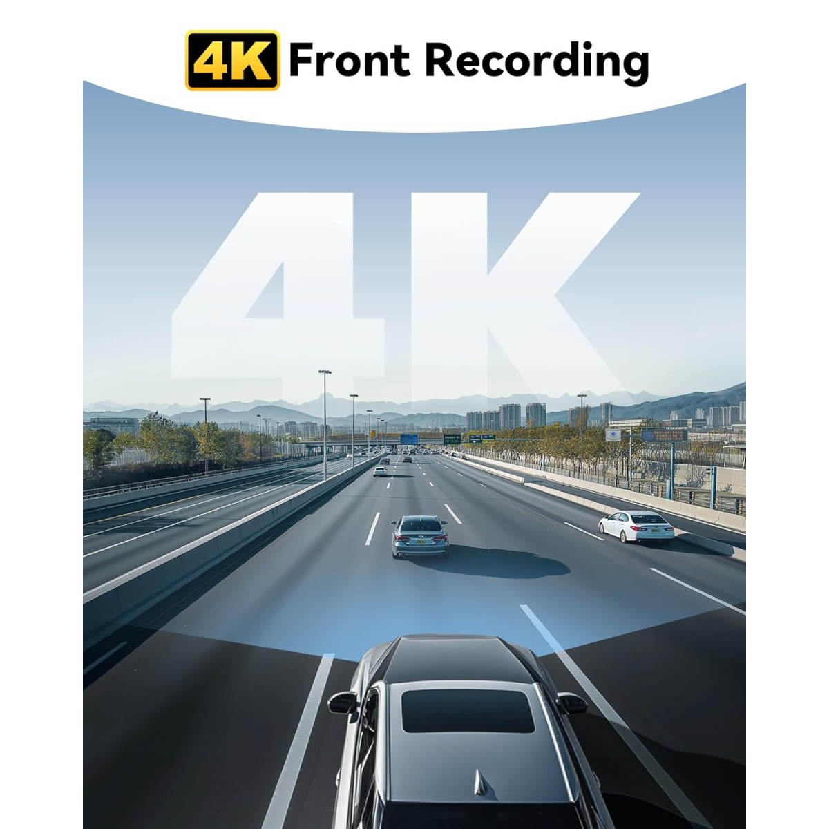 REDTIGER 4K Front Dash Cam for Car, ADAS, with 32GB Memory Card, Built-in WiFi&GPS, Car Camera with G Sensor, Loop Recording, Smart App Control, Night View, 24/7 Parking Mode(F9 Lite)