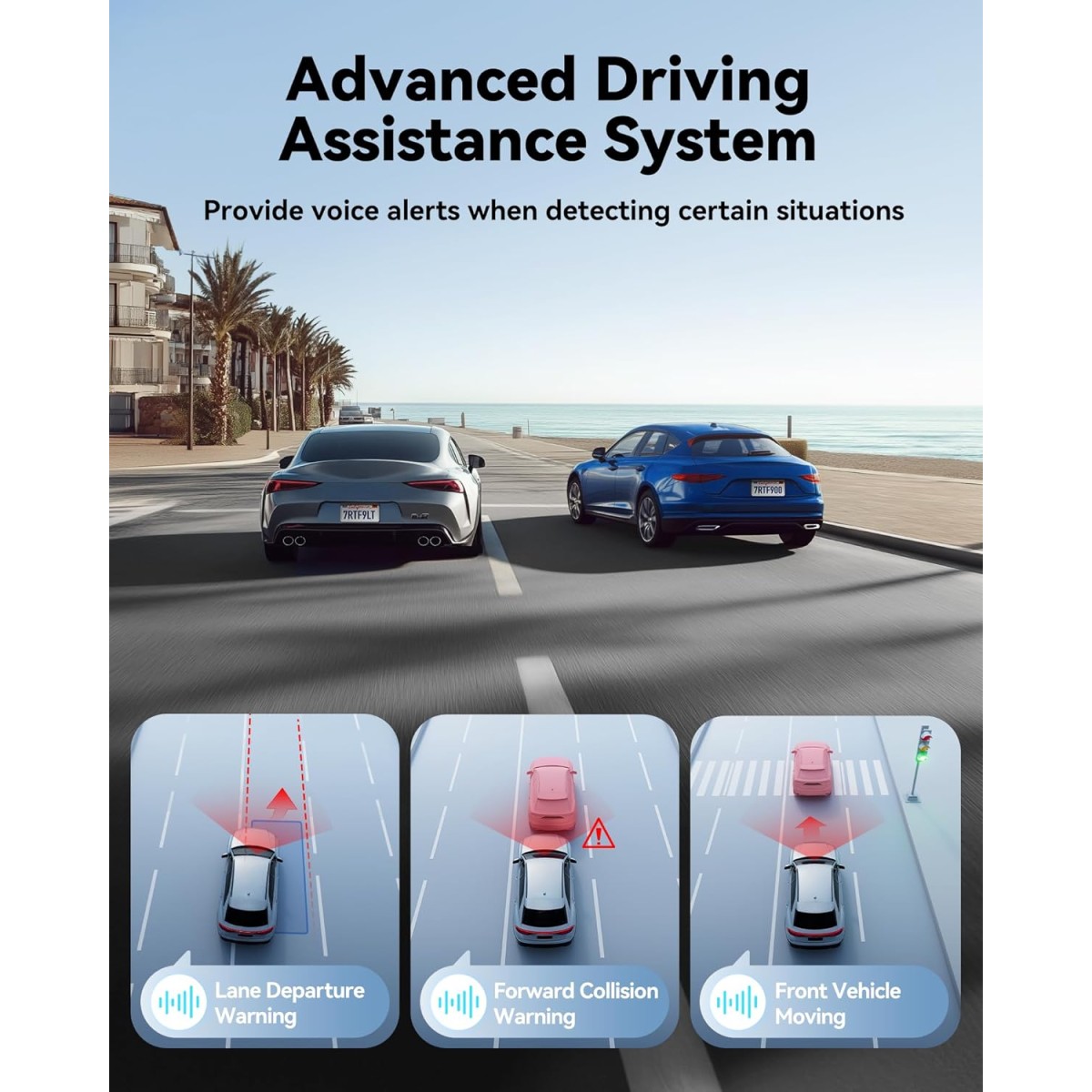 REDTIGER 4K Front Dash Cam for Car, ADAS, with 32GB Memory Card, Built-in WiFi&GPS, Car Camera with G Sensor, Loop Recording, Smart App Control, Night View, 24/7 Parking Mode(F9 Lite)