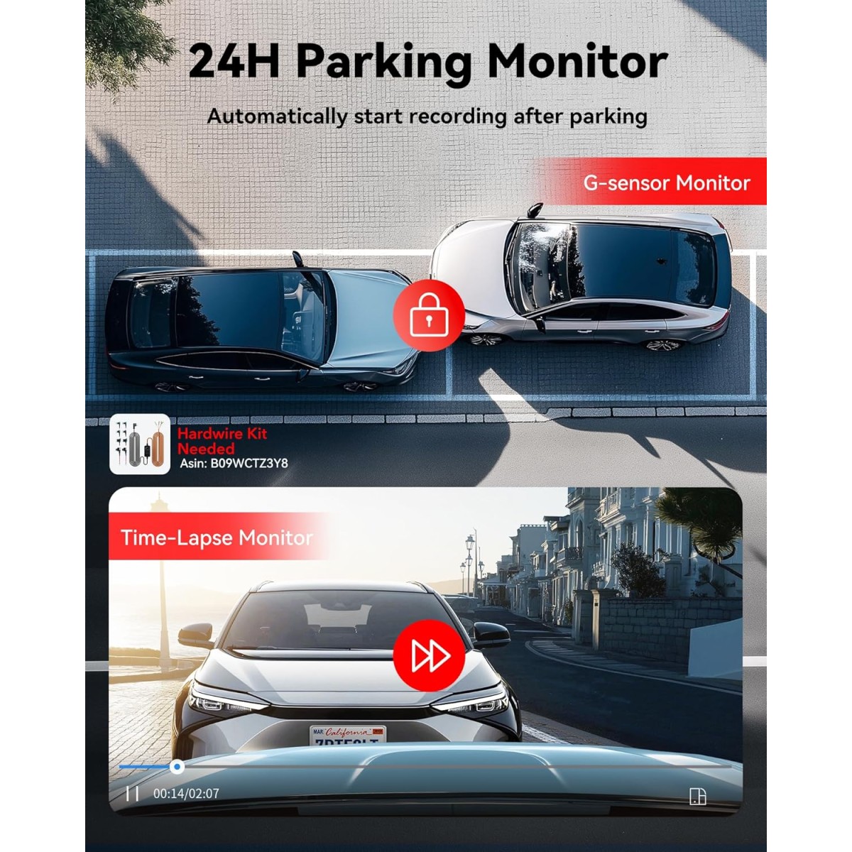 REDTIGER 4K Front Dash Cam for Car, ADAS, with 32GB Memory Card, Built-in WiFi&GPS, Car Camera with G Sensor, Loop Recording, Smart App Control, Night View, 24/7 Parking Mode(F9 Lite)