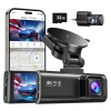 REDTIGER Dash Cam Front Rear, 4K/2.5K Full HD Dash Camera for Cars, Built-in Wi-Fi GPS, 3.16” IPS Screen, Night Vision, 170°Wide Angle, WDR, 24H Parking Mode (4K Front + 1080P Inside Rear)