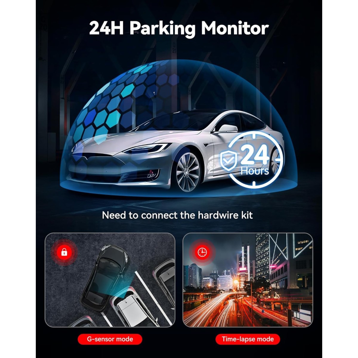 REDTIGER Dash Cam Front Rear, 4K/2.5K Full HD Dash Camera for Cars, Built-in Wi-Fi GPS, 3.16” IPS Screen, Night Vision, 170°Wide Angle, WDR, 24H Parking Mode (4K Front + 1080P Inside Rear)