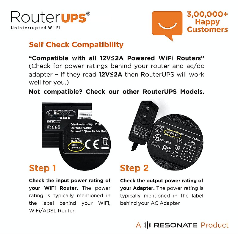 RESONATE RouterUPS CRU12V2A Power Backup for Router