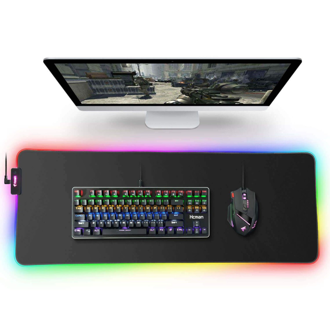 RGB Gaming Mouse Pad Mat Large Thick 800×300×4mm Hcman XXL Extended Led Mousepad