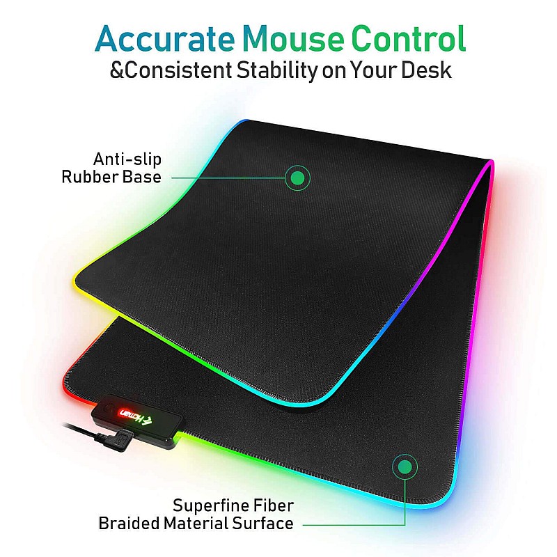 RGB Gaming Mouse Pad Mat Large Thick 800×300×4mm Hcman XXL Extended Led Mousepad 