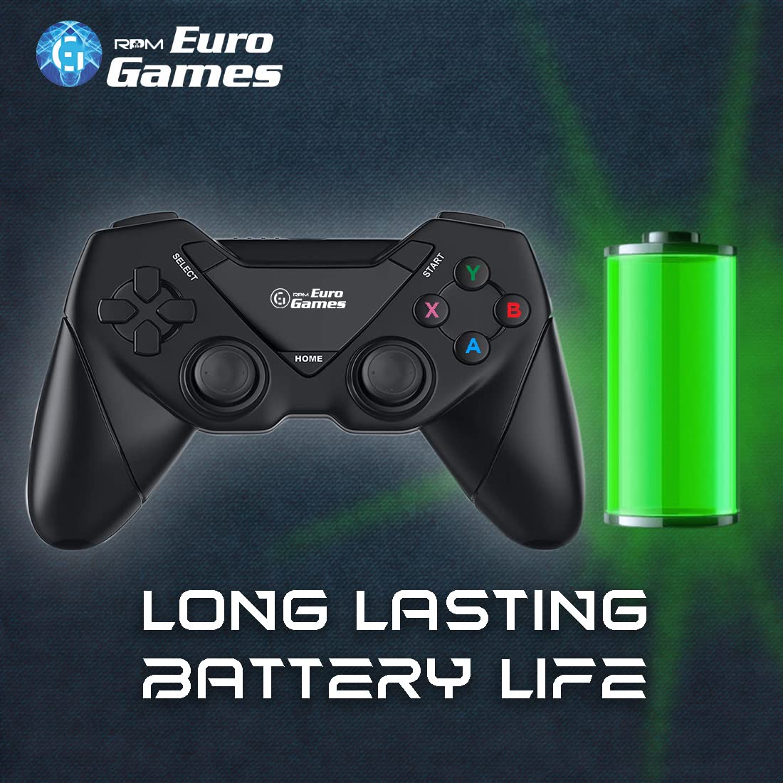RPM Euro Games Laptop/PC Controller 2.4G Wireless Gamepad for Windows - 7, 8, 8.1,10, XP & PS3. Plug and Play with USB Dongle Connect(Upgraded with XYAB Buttons)