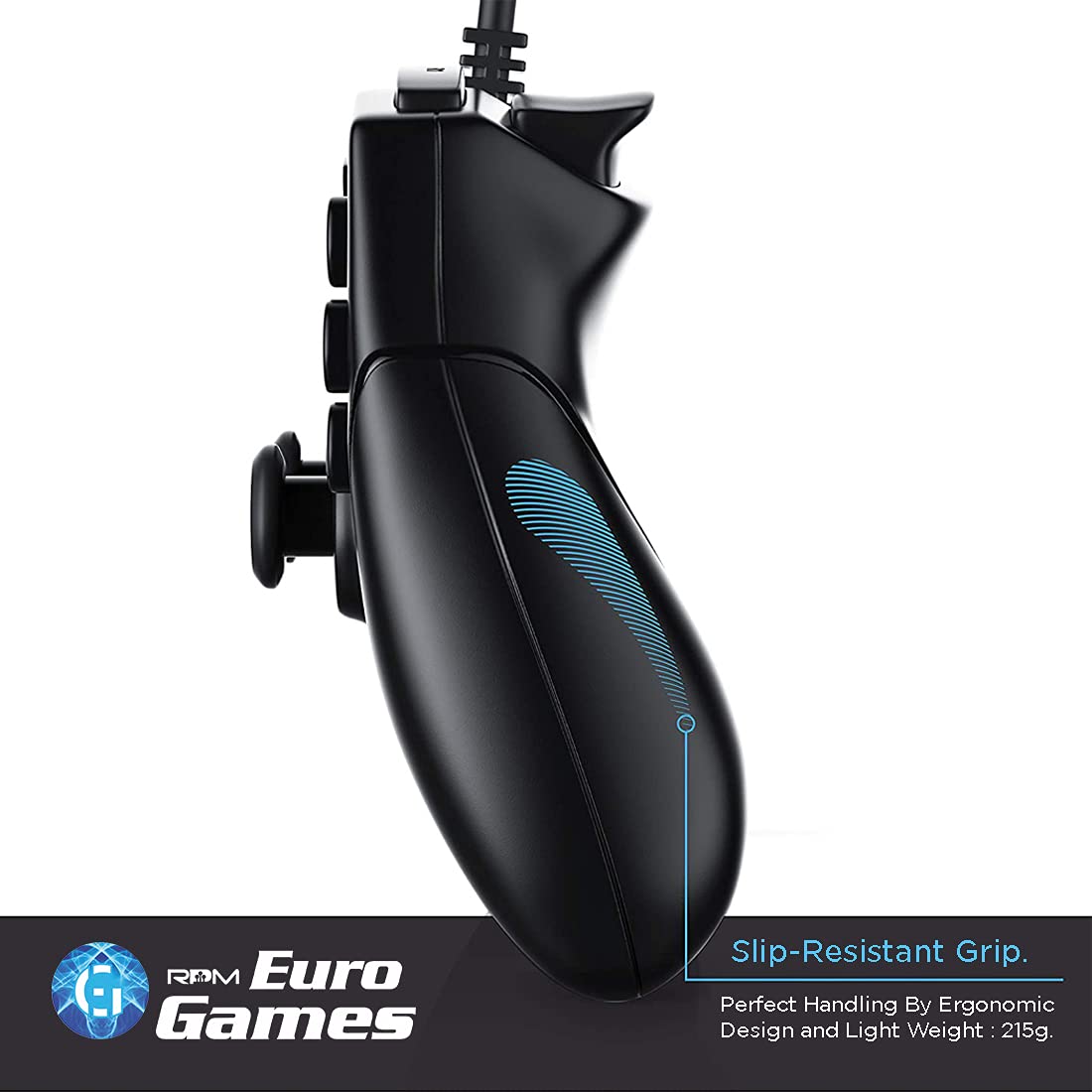 Rpm euro games pc controller wired for windows Black