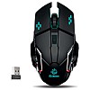 RPM Euro Games USB Wireless Gaming Mouse Rechargeable 500 mAh Battery DPI Upto 3200 6 Color RGB Lights Rubber Coated Mice, Black