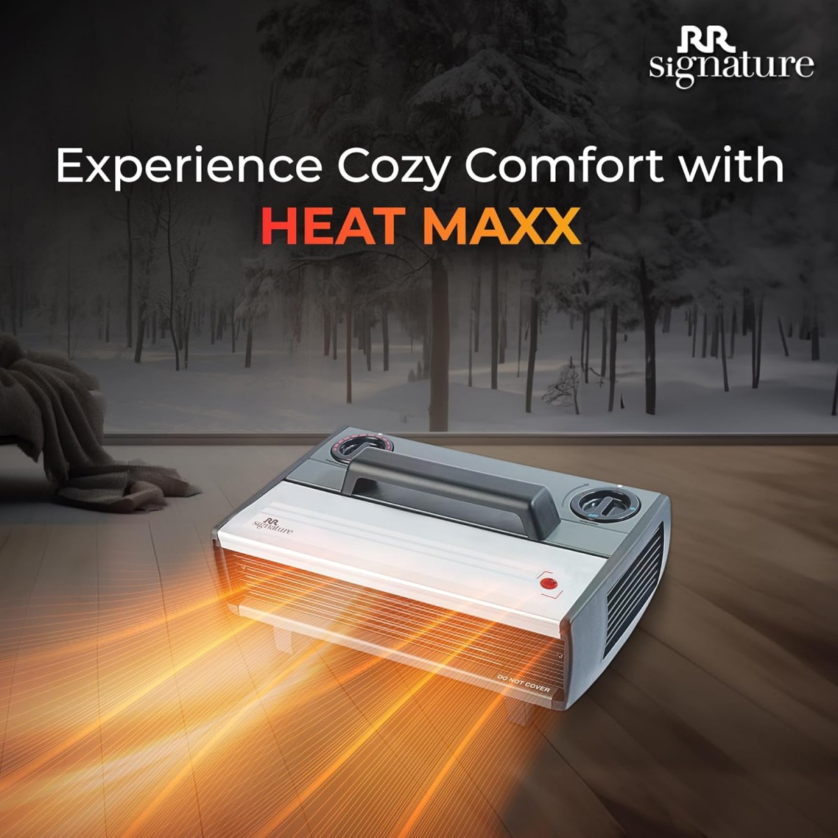 RR Signature HEATMAXX Convector Fan Room Heater 2000 Watt | Twin Turbo Motor & Adjustable Thermostat, Portable Heater for Room with Height Adjustment Option, Heater for Room, Office | 2 Year Warranty