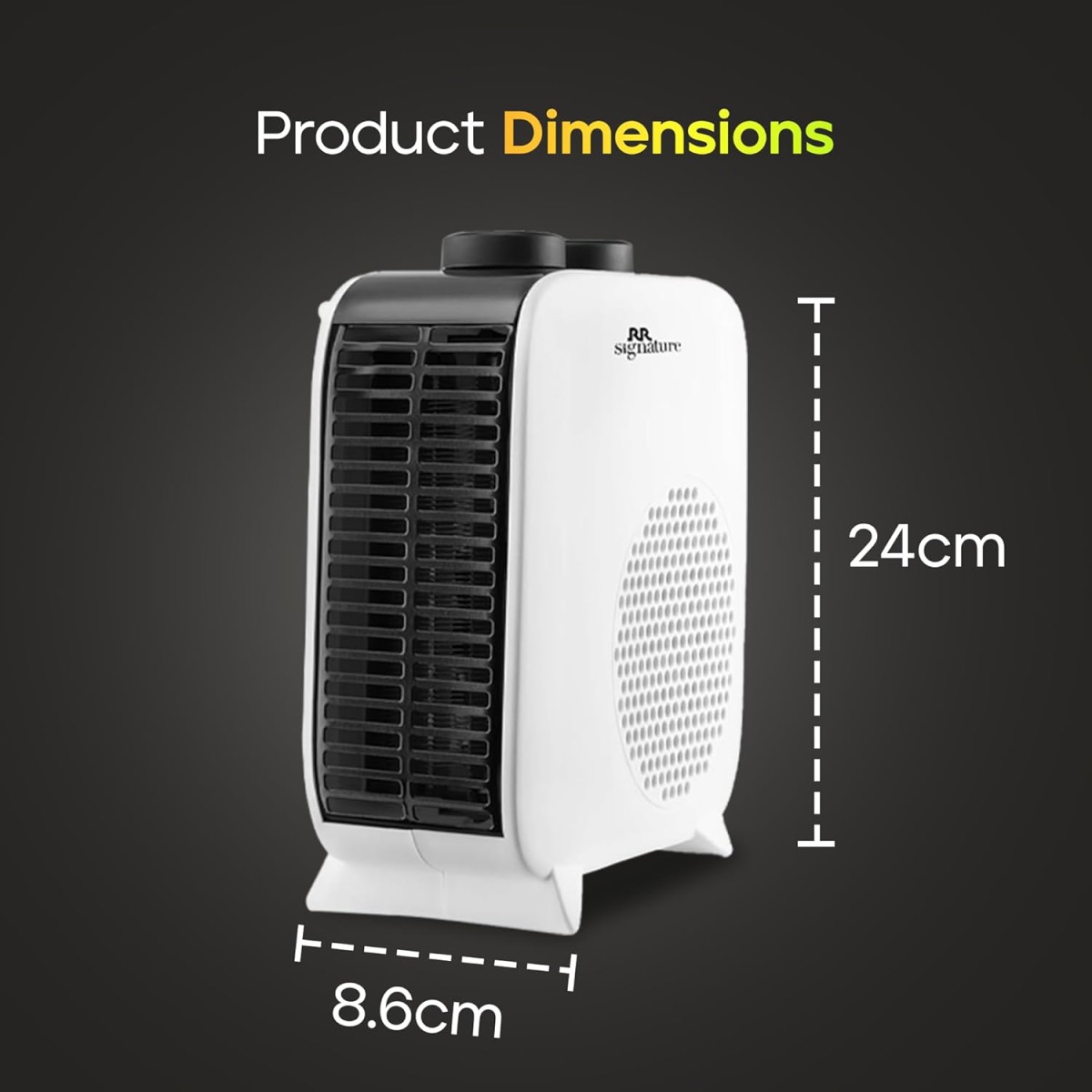 RR Signature WARMSURE Room Heater for Home | Dual Heating Mode (1000/2000 Watts) | Overheat Protection | Dual Placement | 5 Level Safety Protection | Electric Fan Heater for Winter | 2 Year Warranty
