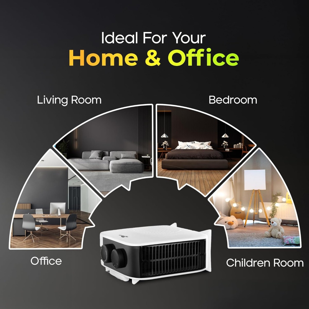 RR Signature WARMSURE Room Heater for Home | Dual Heating Mode (1000/2000 Watts) | Overheat Protection | Dual Placement | 5 Level Safety Protection | Electric Fan Heater for Winter | 2 Year Warranty