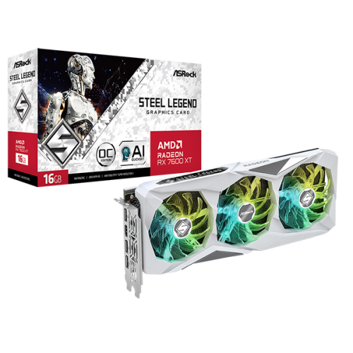 ASRock RX 7600 XT GDDR6 16 GB AMD Radeon Chipset 128 bit 2810 MHz Graphics Card ASRock RX 7600 XT GDDR6 16 GB AMD Radeon Chipset 128 bit 2810 MHz Graphics Card