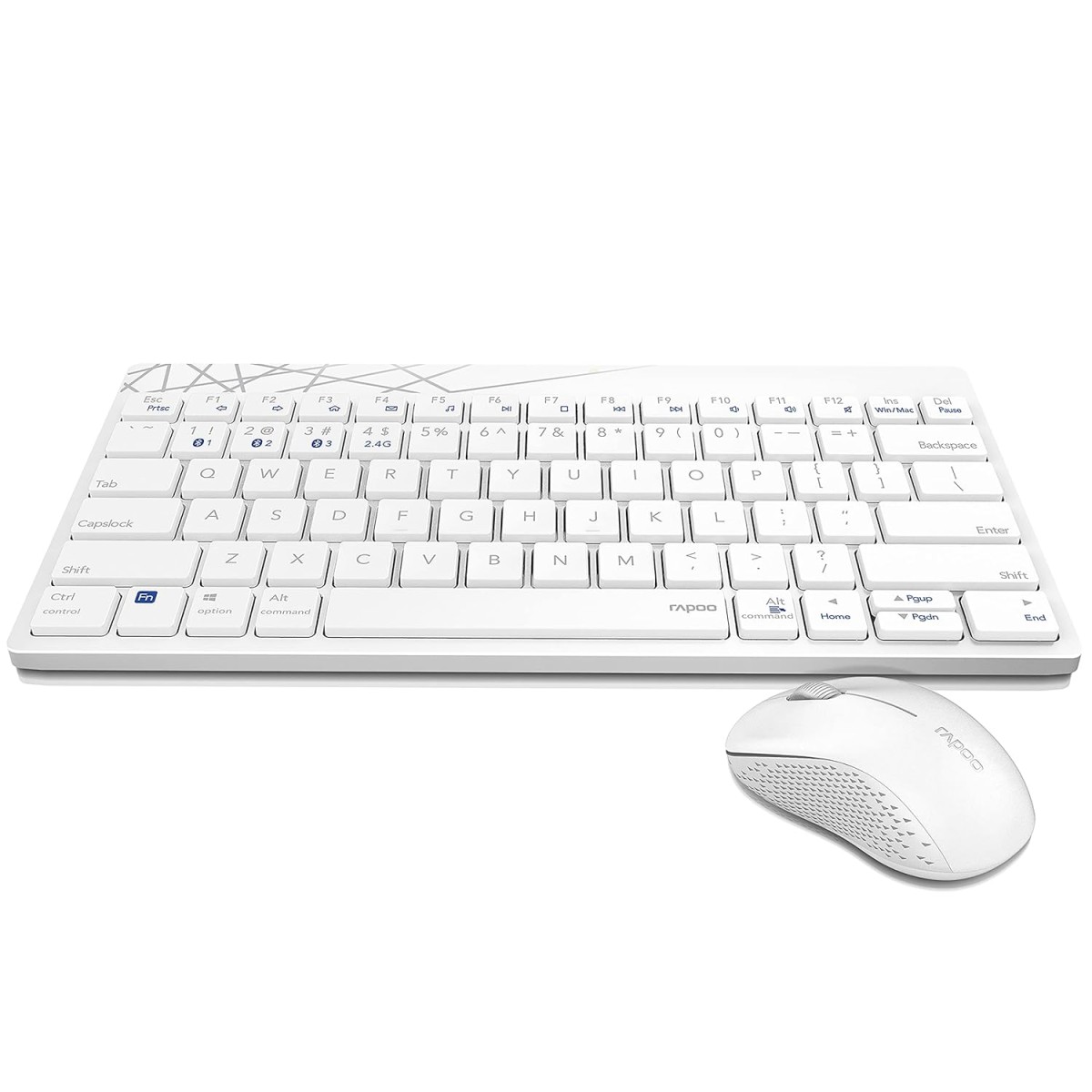 Rapoo 8000M Multi-Mode Keyboard & Mouse Bluetooth 3.0/4.0 Wireless 2.4 GHz 1300 DPI Combo-White Rapoo 8000M Multi-Mode Keyboard & Mouse Bluetooth 3.0/4.0 Wireless 2.4 GHz 1300 DPI Combo-White