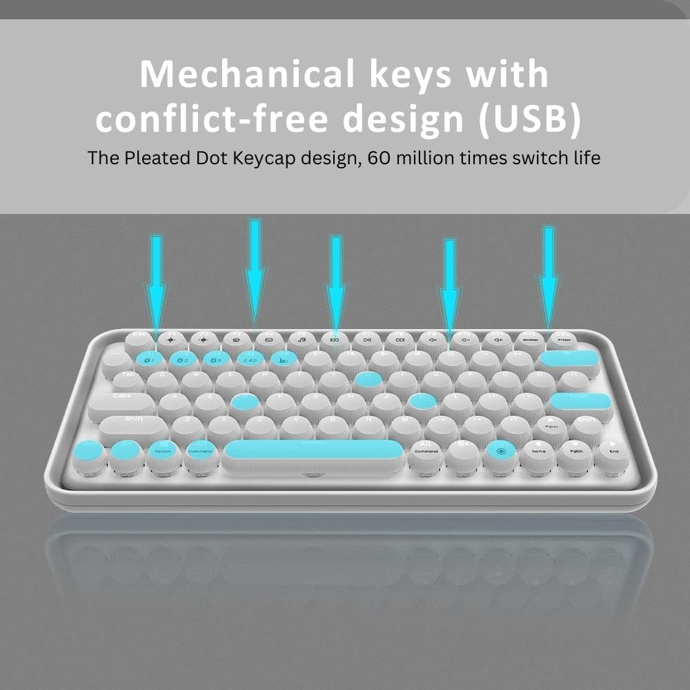 Rapoo Ralemo Pre 5 Mechanical Keyboard with Multi-Mode Technology (Bluetooth), Backlight Enabled & Built in Battery. Compatible with Windows/Chromebook/PC/Laptop (White) Rapoo Ralemo Pre 5 Mechanical Keyboard with Multi-Mode Technology (Bluetooth), Backlight Enabled & Built in Battery. Compatible with Windows/Chromebook/PC/Laptop (White)